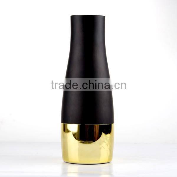 Newest Half Golden Design Glass Vase