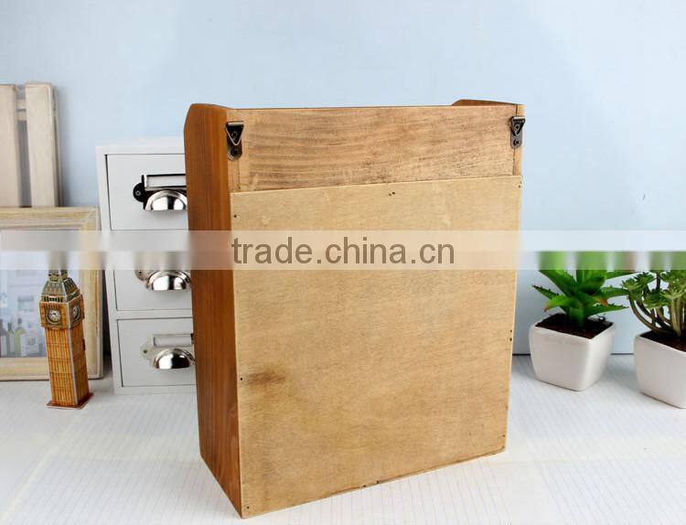 Zakka three layer retro wooden storage rack, fashion Home Furnishing storage cabinet