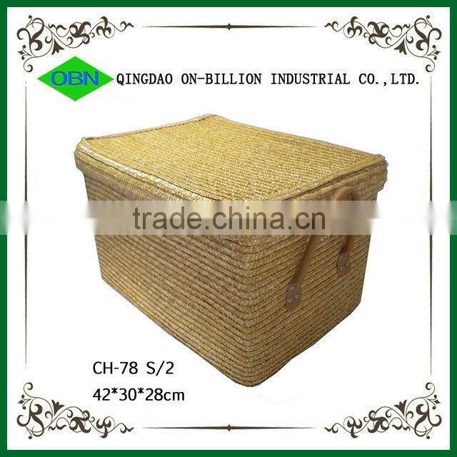 Wheat straw storage box with handle