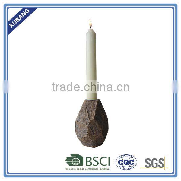 poly resin Promotion Wood carving finish candle holder