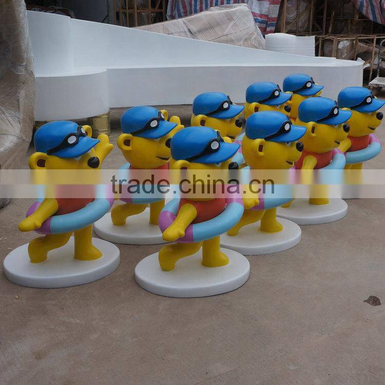 Fiberglass cartoon bear statue