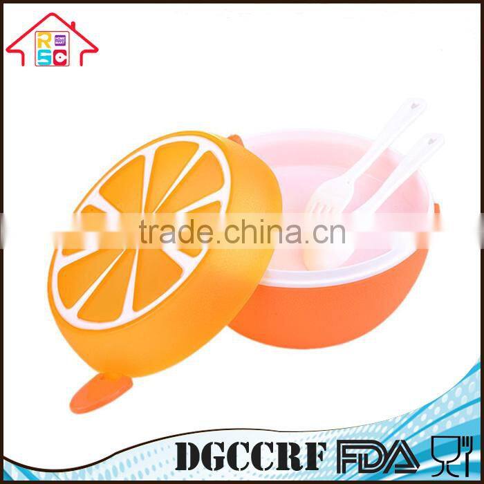 Plastic 2 Layers Lunch Box Kids Cute Lemon Shape Bento Food Container
