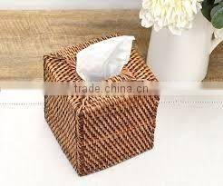 Rattan tissue paper box holder