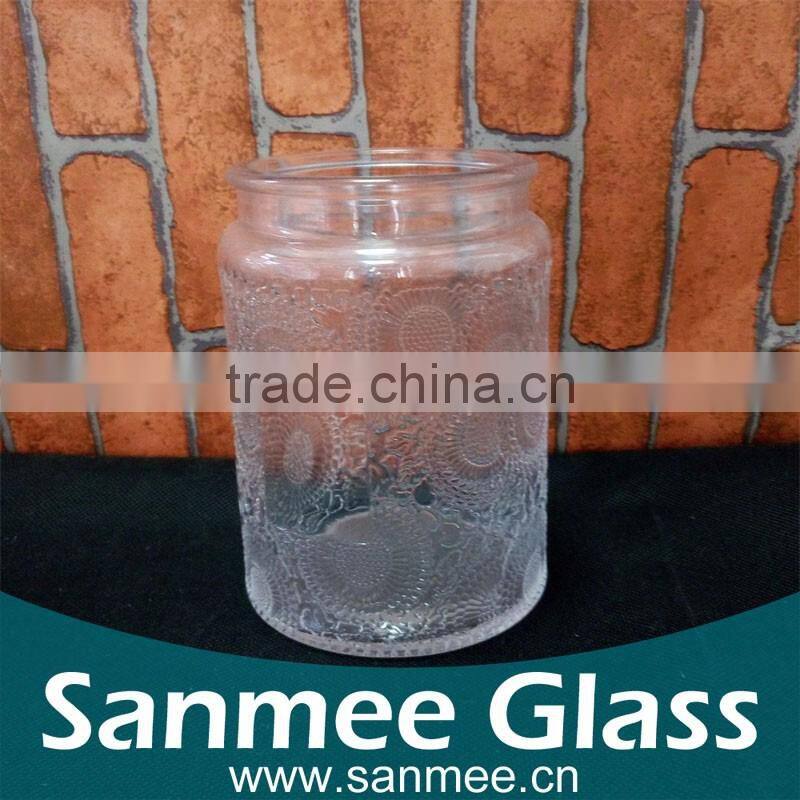 Promotion Decorate Glass Storage Jar With Lid