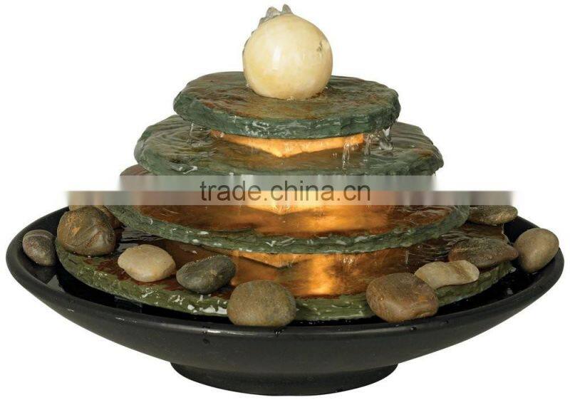 Pyramid Lighted Table Fountain