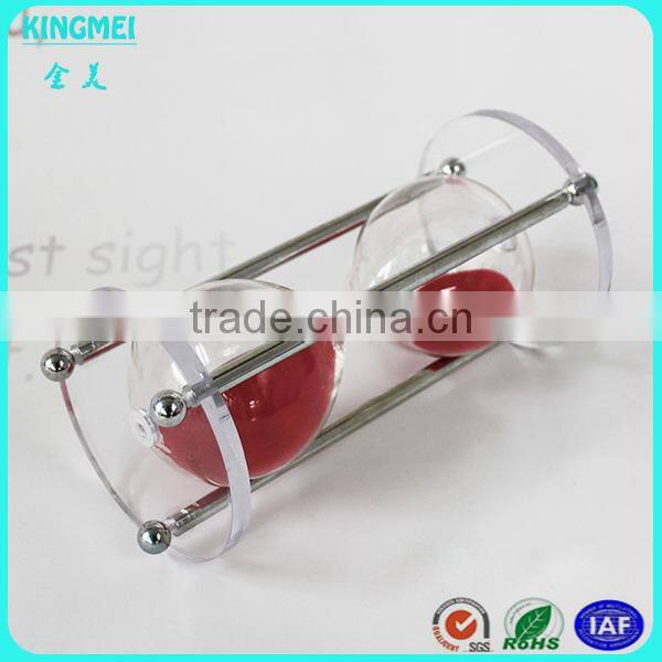 KM-CP18 Cheap metal acrylic crystal promotional sand timer hourglass gifts