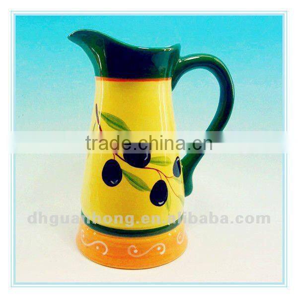 Grape Handpainted dolomite ceramic water jug