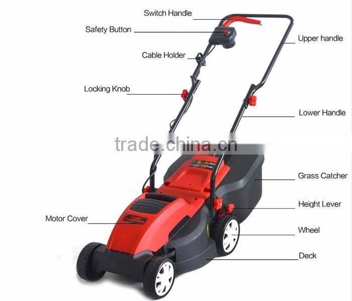 For 18CM 300M*2 grass, Hot sale 1200W electric lawn mower,grass cutter