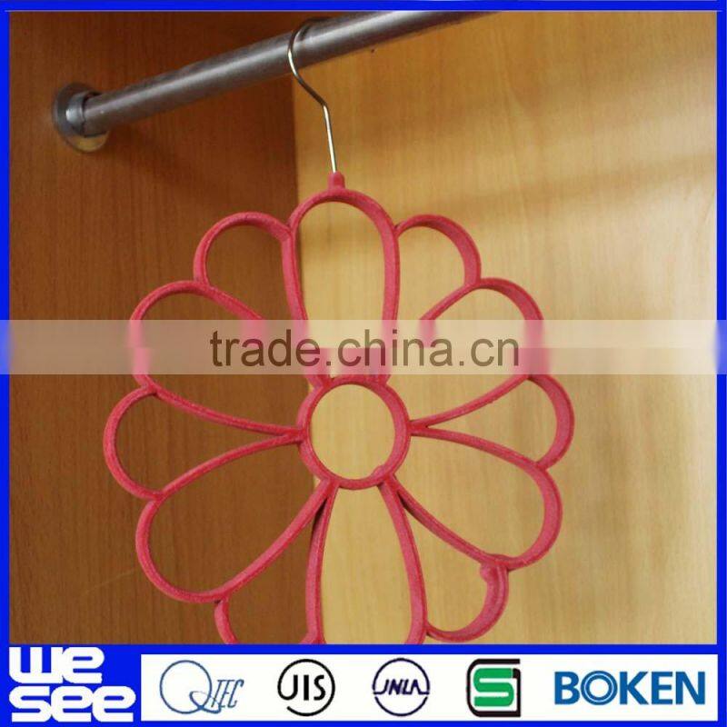 Velvet hanger for scarves in rose red