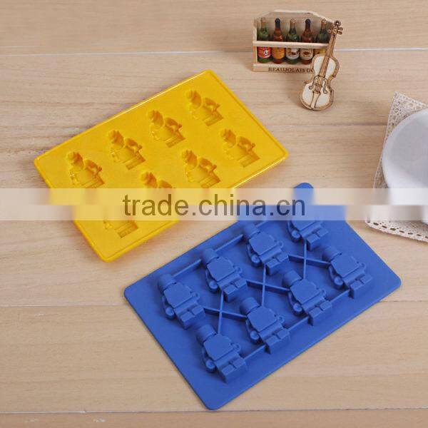 FDA 8 cavities silicone robot shape ice tray