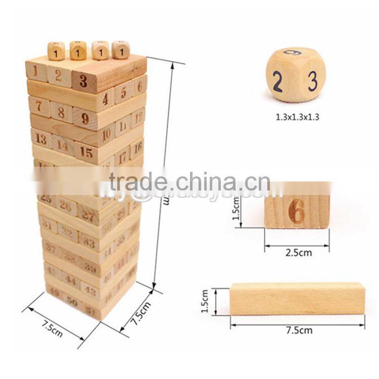 New design 51 pcs educational wooden kids building toys W13D149