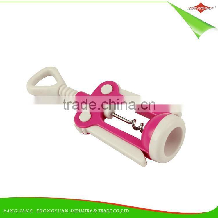 ZY-K1002 hot selling plastic red wine corkscrew opener