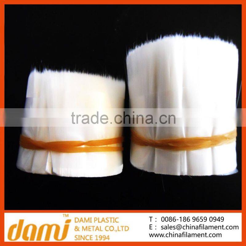 WHITE PBT TAPERED MONO FILAMENT FOR COSMETIC BRISTLE/ARTIST BRUSH FIBER/MAKEUP BRUSH FILAMENT