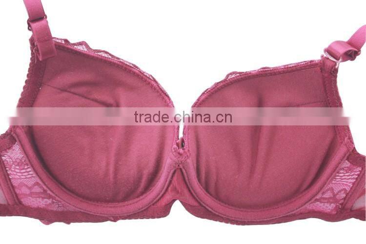 New! Perfect shape coverage bra/lace-trim bra