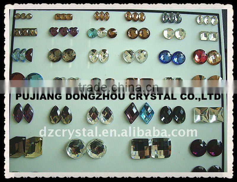 2013 glass mirror flat back Fashion Sewing garment Stones for clothing