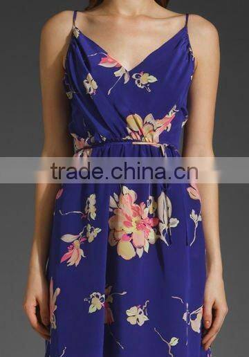 wrap dress!fashionable!12DR057 2012 Summer Popular Flower Casual Printed Ladies dress,garment manufacturer with own factory
