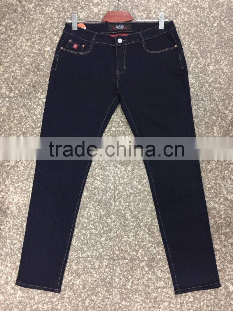 GZY Dark Blue Straight Simple Women Jeans Denim For South America Stock 2017