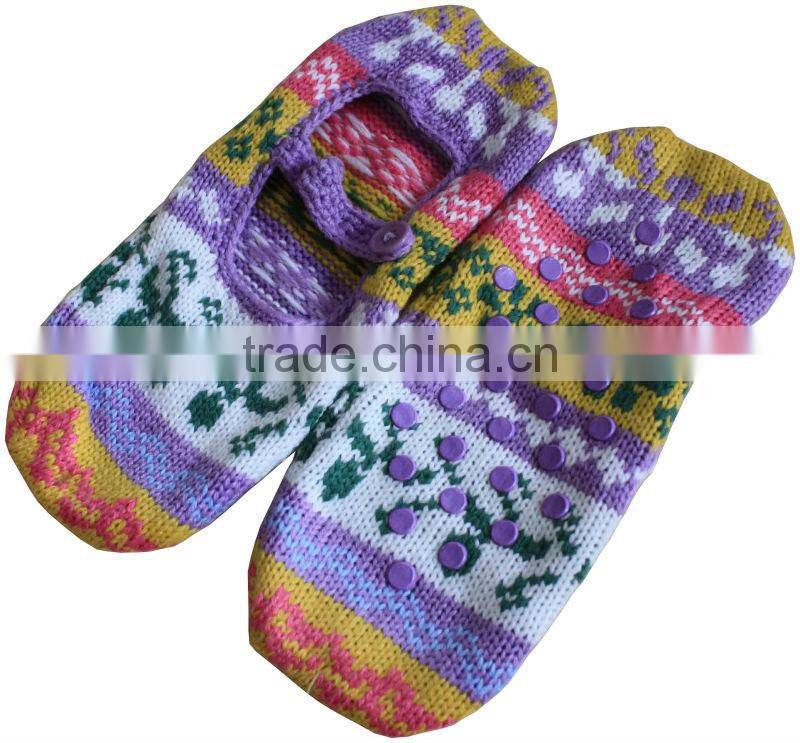 adult anti slip sock with acrylic
