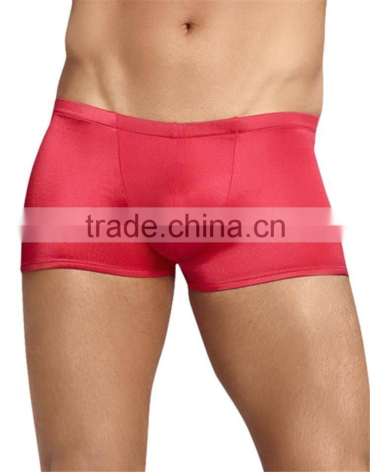 Promotion cheap fashion men plain shorts silk boxer shorts