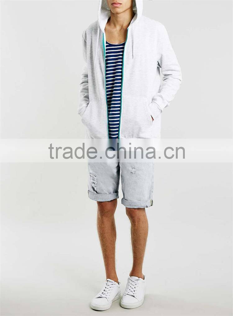 White and navy striped custom design mens gym singlets