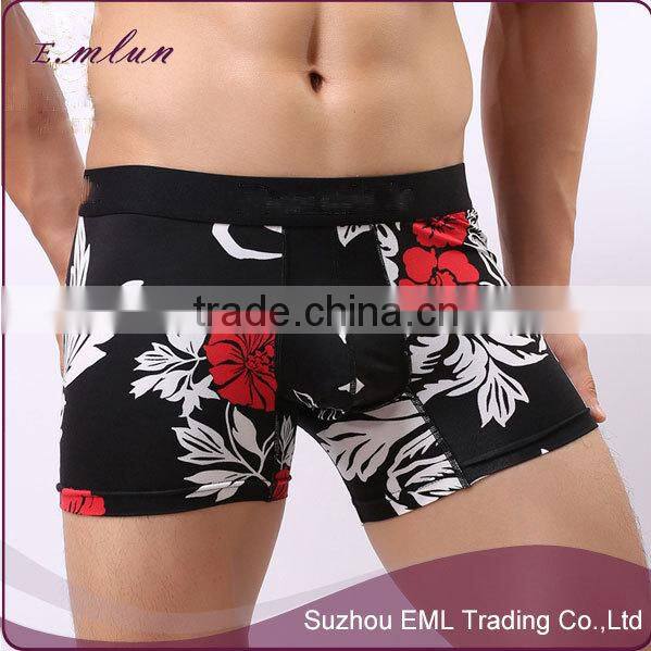 Top selling new design sexy printing cheap mature U convex seamless basic mini boxer man underwear
