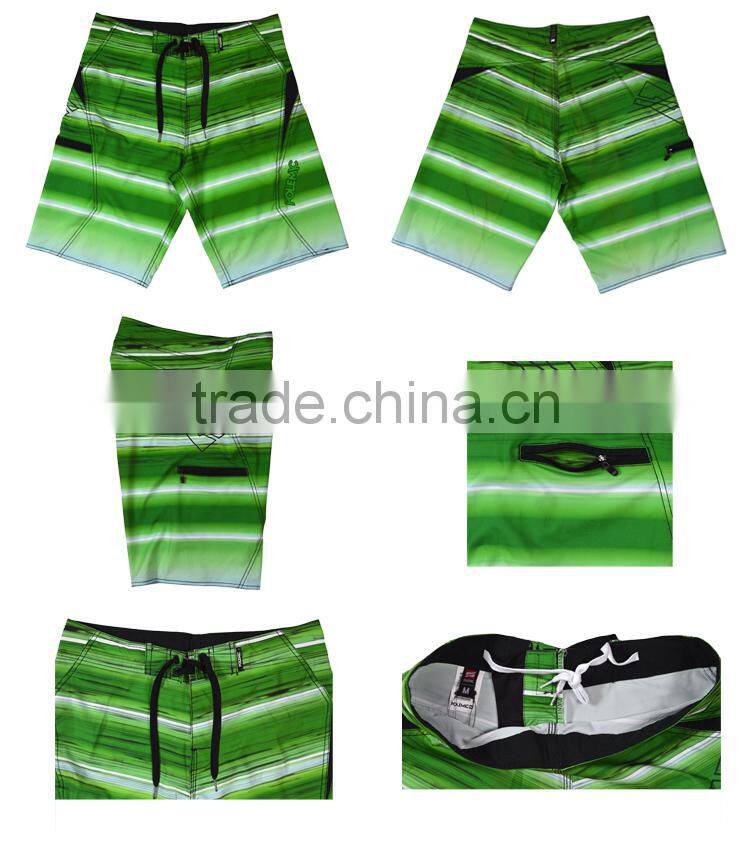 green stripe design 4 -way stretch men's shorts