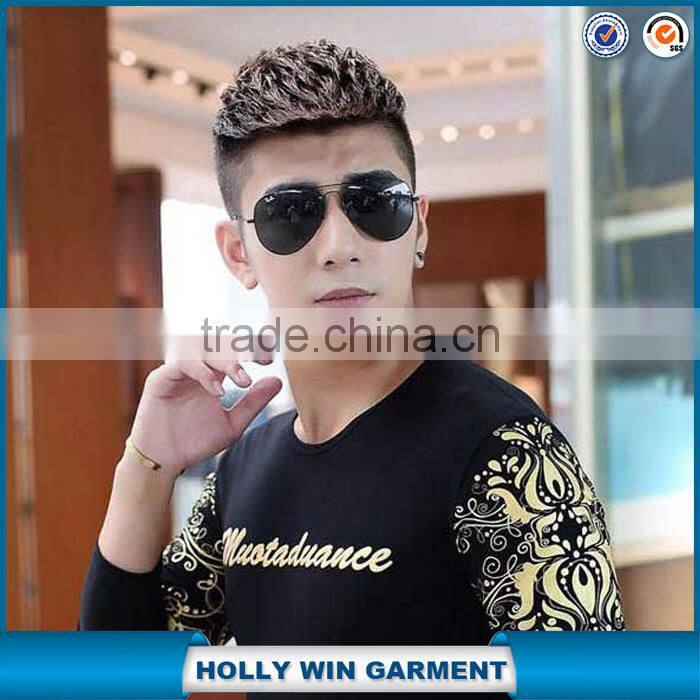 Custom fashion style gold printing sublimation tshirt wholesale