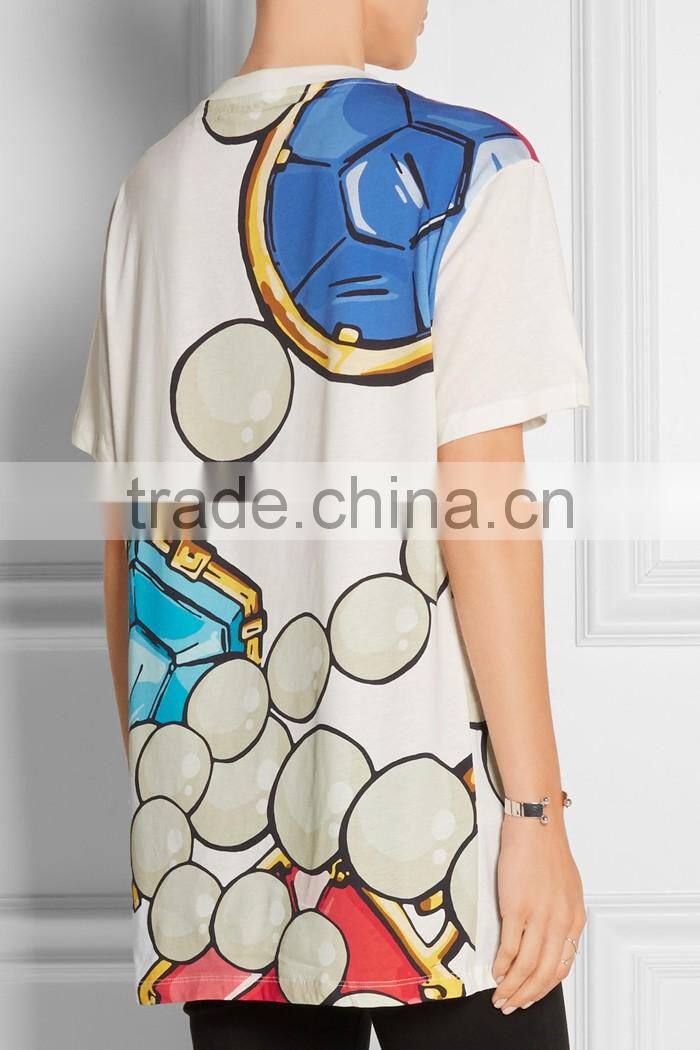 Oversized printed cotton t shirt printing asia