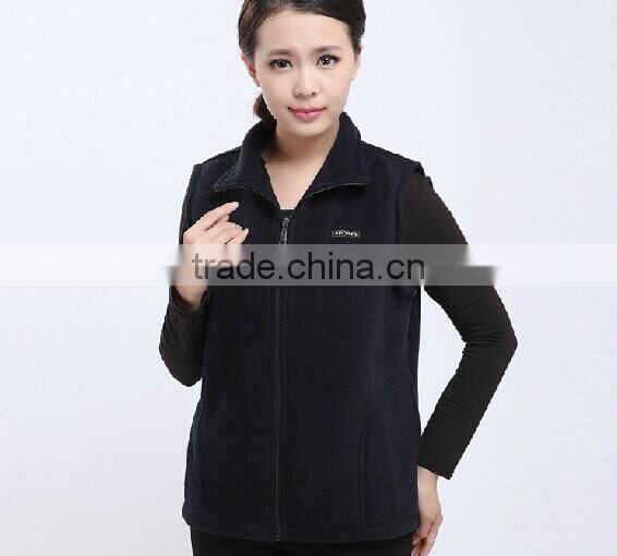 Wholesale Fashion Cheap Navy Blue Polar Fleece Vest With Embroidery Logo Design