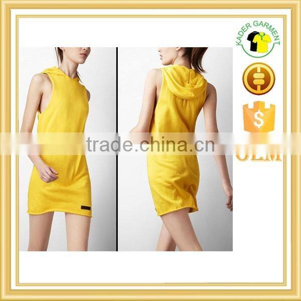 high quality sportswear women cotton hooded dress