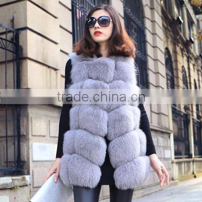 Hot Sale Real Short Fox Fur Vest Luxury Brand Women Outwear Coat Jacket Natural Fox Fur Vest Waistcoat Genuine Fox Fur Gilet