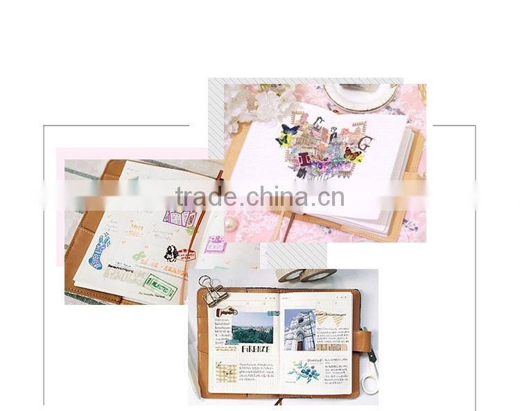 2017 fashion A6 cloth cover daily planner /weekly planner/monthly planner with metal clip/clasp