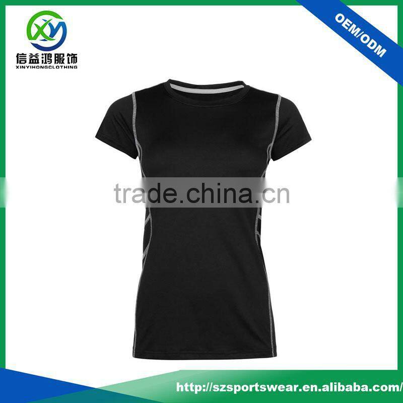 Black color polyester spandex blend moisture wicking polo t-shirt