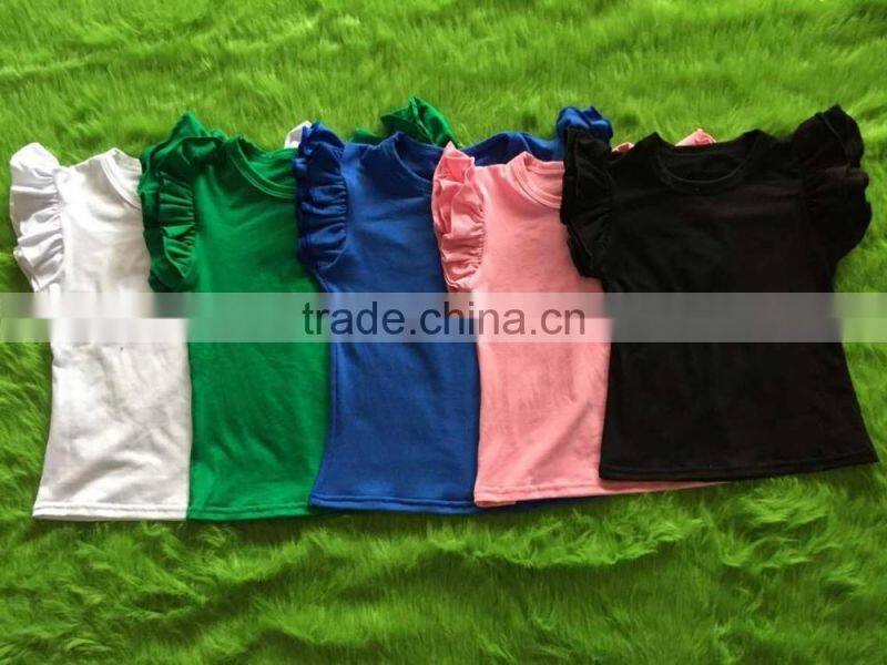 wholesale 2017 baby girls clothing solid color flutter icing shirts summer hot clothes children girl