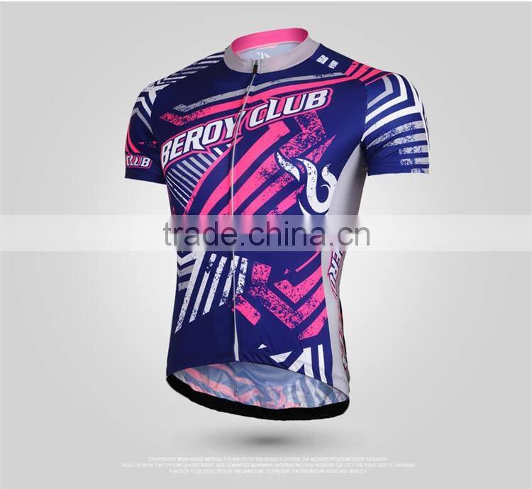 BEROY Summer 100 Polyester Cycling Clothing, Custom Cycling Bike Short Shirts