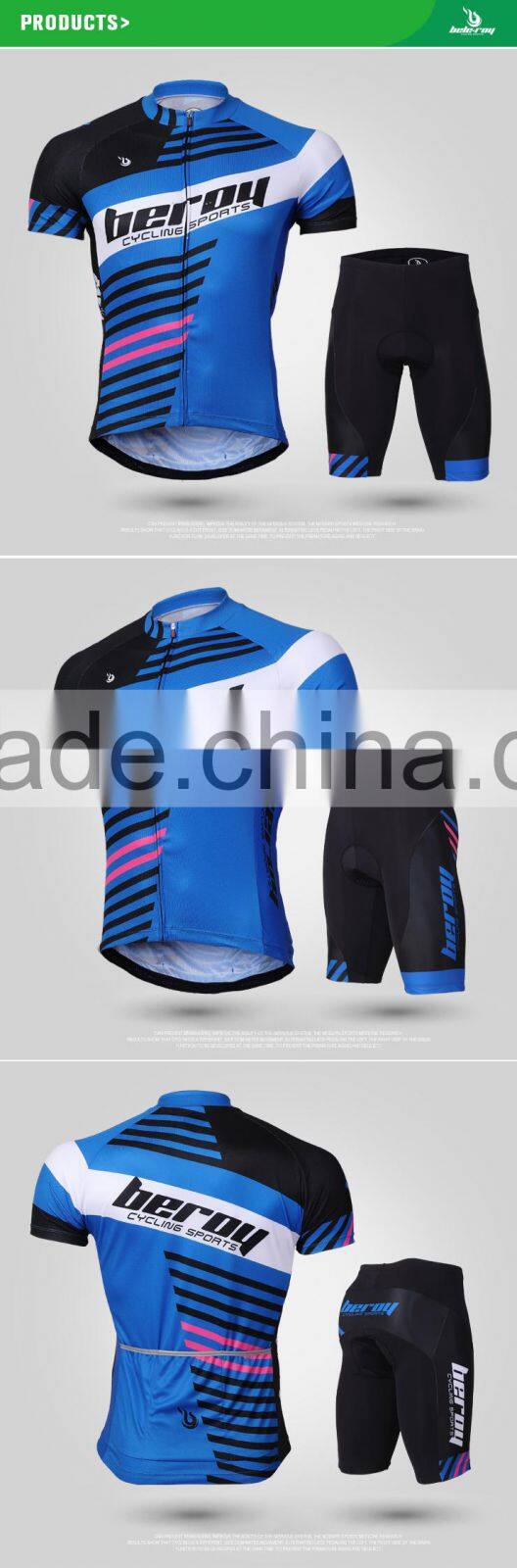 BEROY 2016 mens breathable bicycle uniforms suit with reflective elements,cycling clothes with anti-bacterial padded