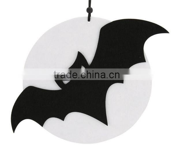 Large Felt Bat Moon Halloween Hanging Decoration Fancy Dress Scary kids party supplies in china