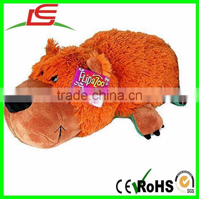 2 in 1 STUFFED TOY GRIZZLY BEAR TURN INTO ALLIGATOR