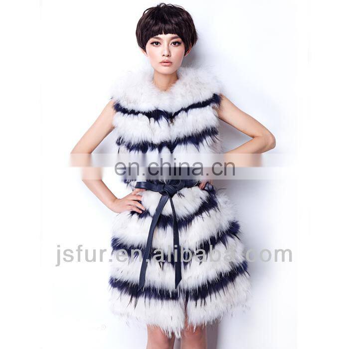 2013 noble hotsale in EU real raccoon fur vest