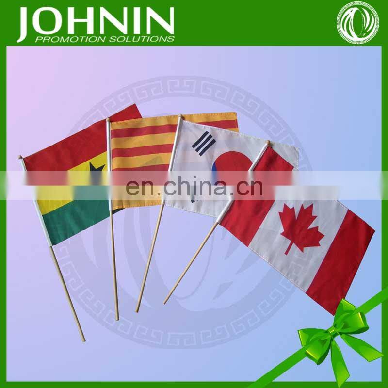 hot sale 100% polyester hanging plastic flag sticks