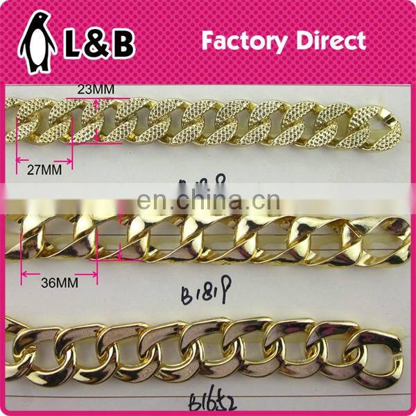 Latest design jewelry accessory gold plastic chain
