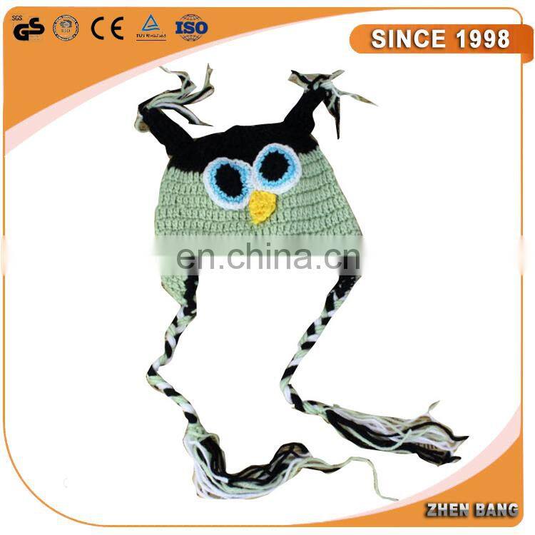 Custom winter hand knitted crochet wool girl baby hat