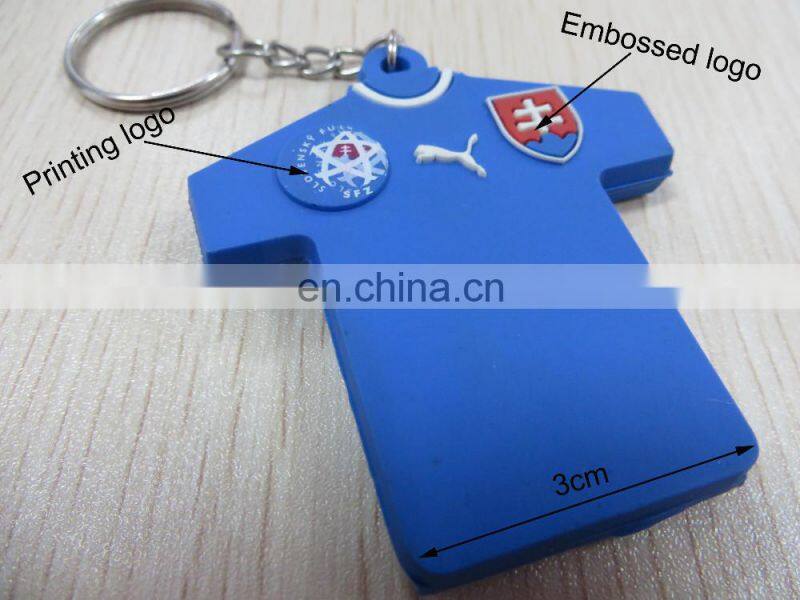 2016 custom design pvc keyring with embossed and printing logo wholesales