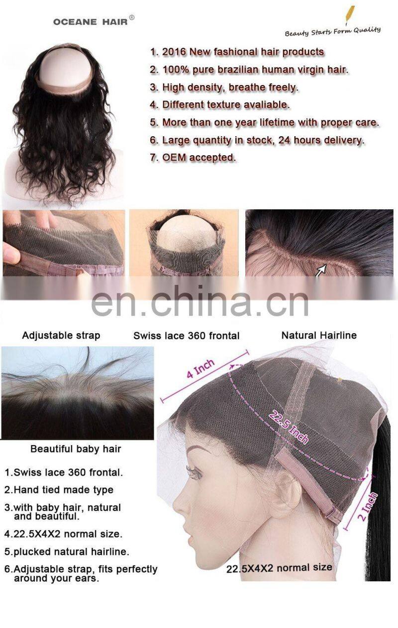virgin hair 22.5*4*2 360 frontals 360 Lace Band Frontal