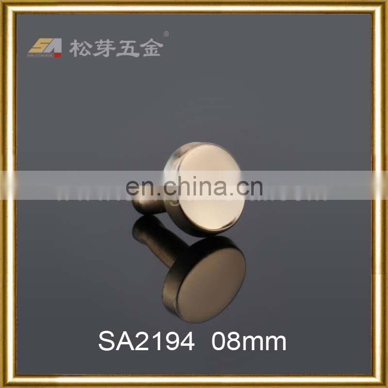 Handbag hardware flat round rivet bottom