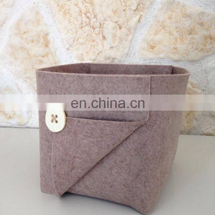 Soft handmade Beige Felt Vase for Modern Home Decoration