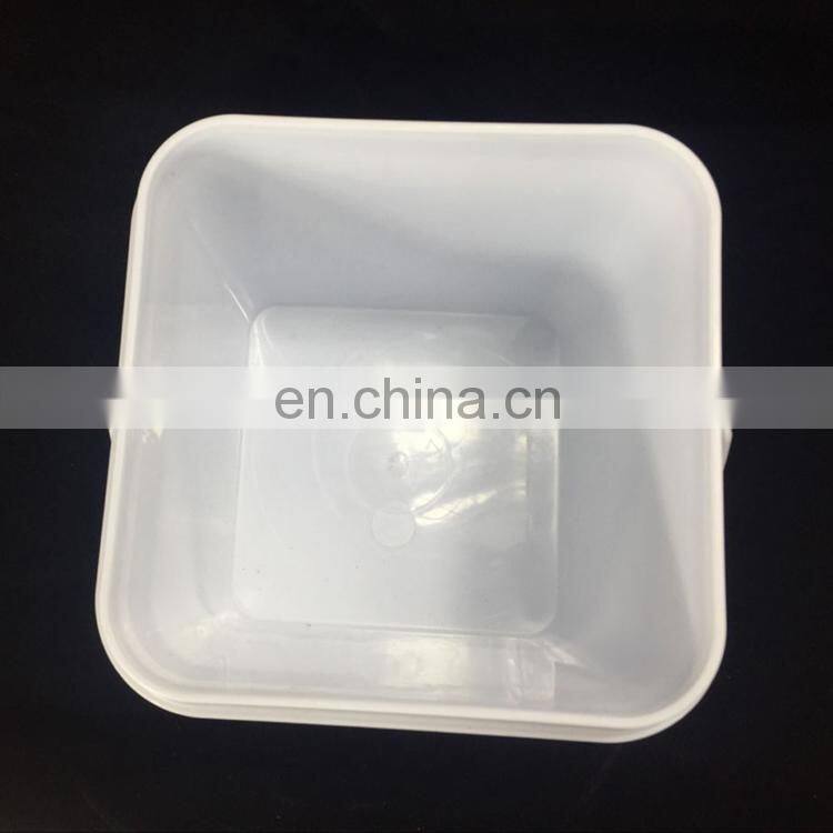 white blue 8 liter square plastic bucket for food use