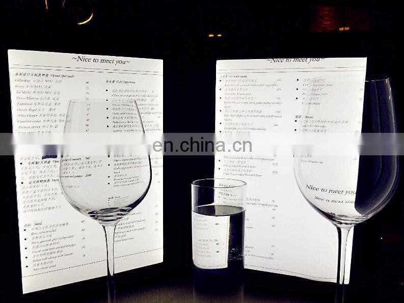 3 pages lighting foldable portable battery operated acrylic material led restaurant menu