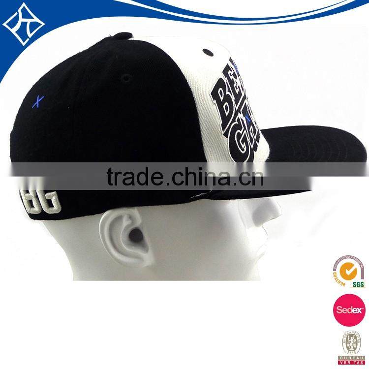 2016 hot sale fashion custom blank flat brim 5 panel snapback cap/hat