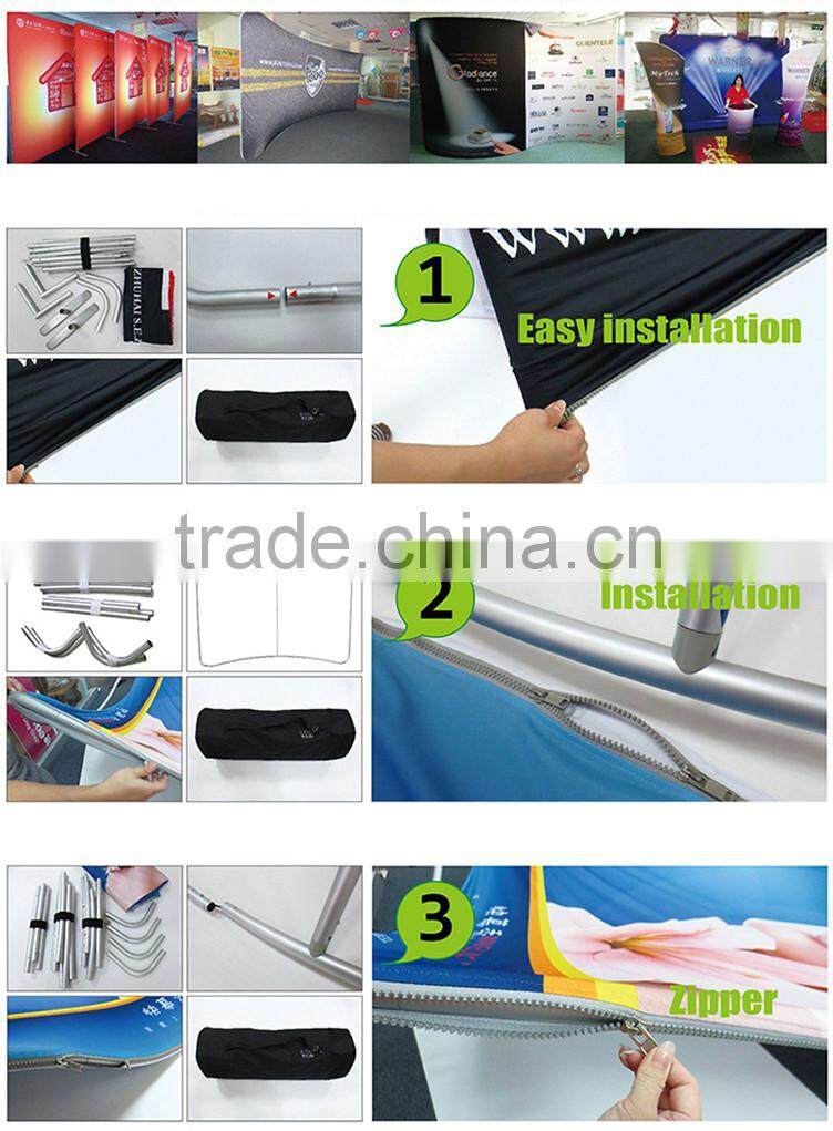 Double sides printing step and repeat banner stand with lights in Shenzhen D-0606